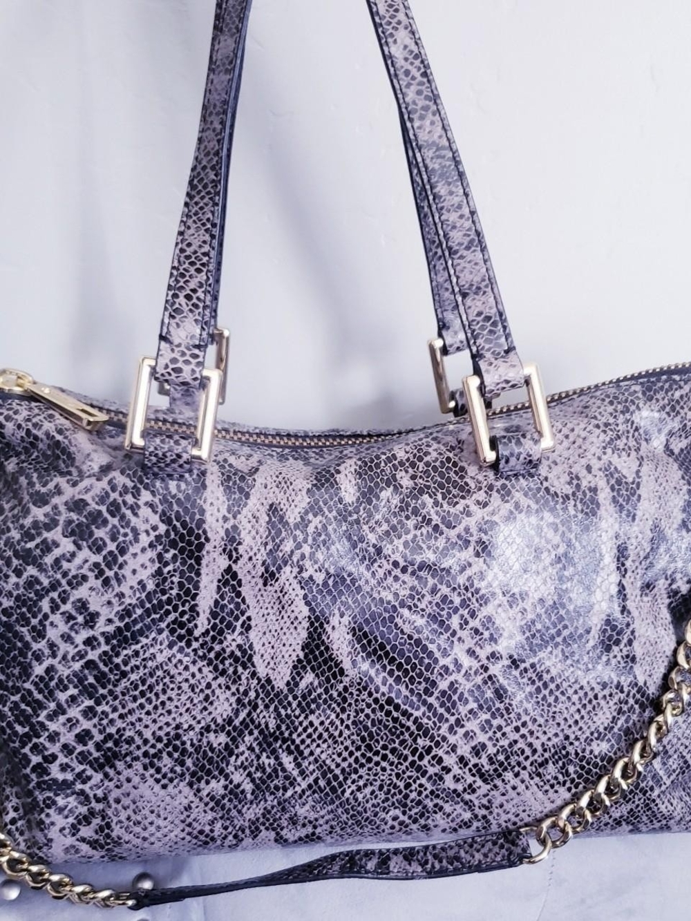 Vintage Juicy Couture Snake-Print Shoulder Bag with Gold Hardware